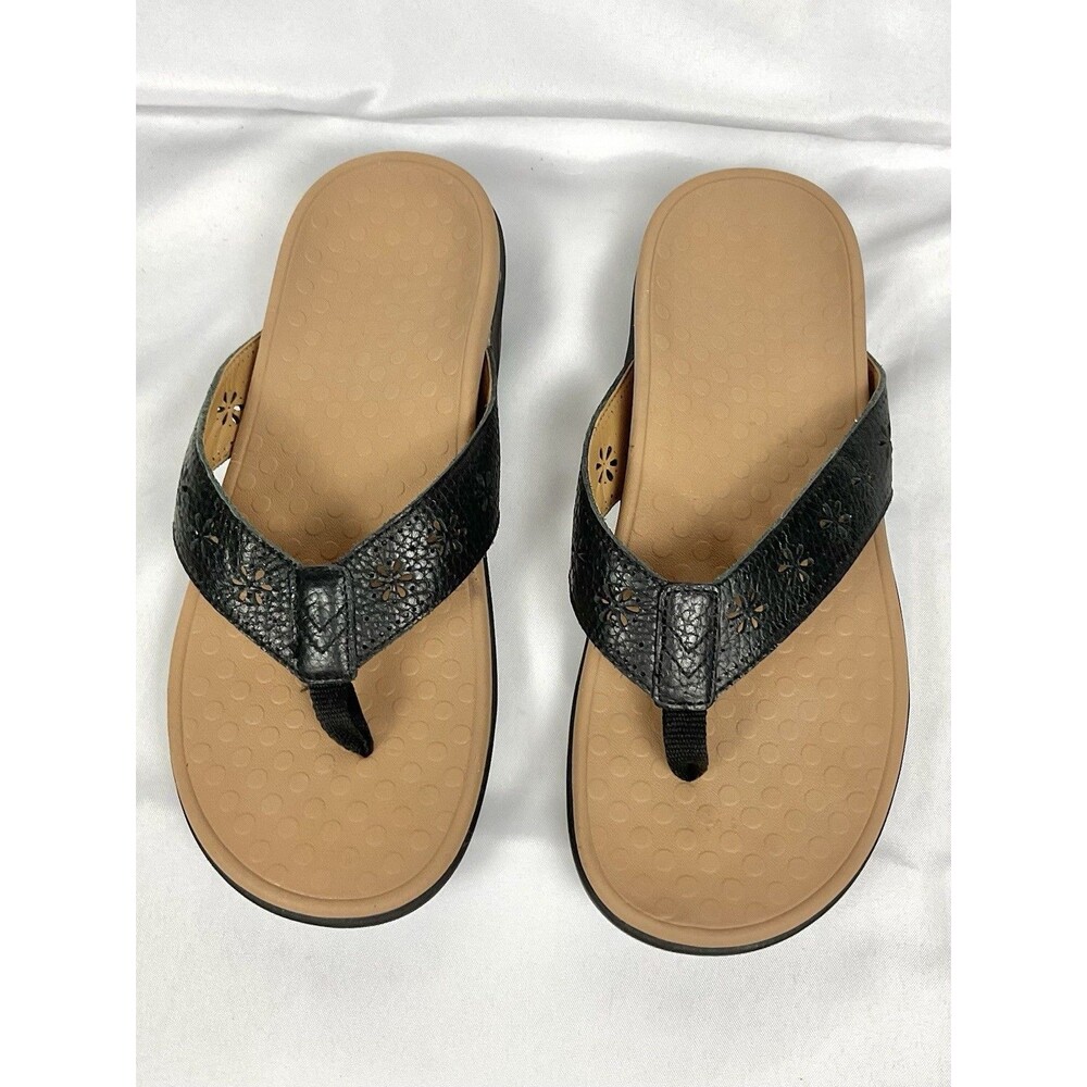 Vionic Shona Supportive Orthotic Flip Flops Perforated Sandals Sz 10.5 Approx.